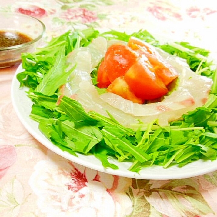 バルサミコ・ドレｄｅ❤鯛と水菜とトマトのサラダ❤